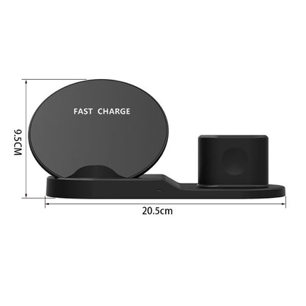 3 in 1 Draadloze Oplader voor Apple iPhone / iWatch / AirPods -  Oplaadstation Charging Dock 18W Wireless Pad Zwart