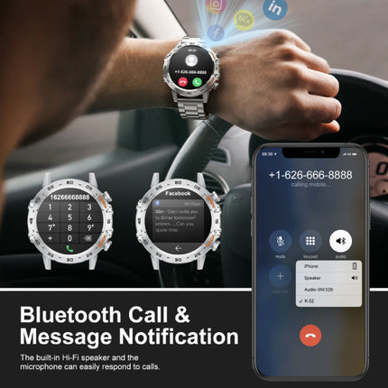 Smartwatch - Gezondheid Monitor Sport Tracker Horloge iOS Android - Silicoon Bandje - Zwart