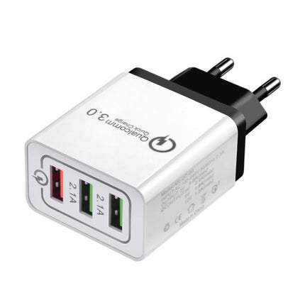 Qualcomm Quick Charge 3.0 Triple (3x) USB Port iPhone/Android Muur Oplader Wallcharger Zwart