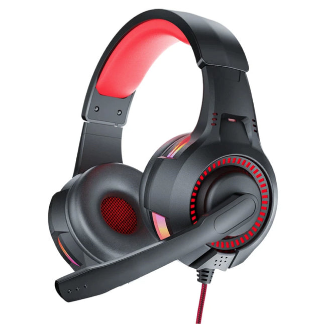 D5 Gaming Headset 3.5mm AUX Aansluiting - Comfortabele Koptelefoon met Microfoon Rood