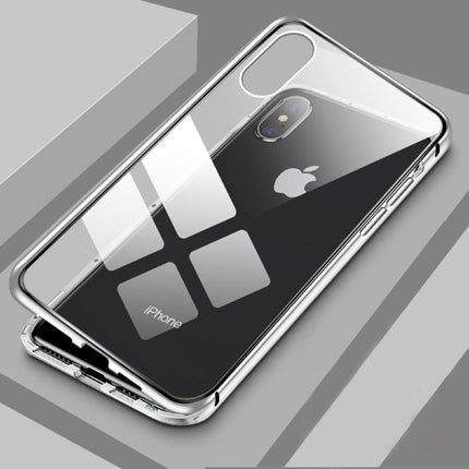 iPhone 12 Mini Magnetisch 360° Hoesje met Tempered Glass - Full Body Cover Hoesje + Screenprotector Wit