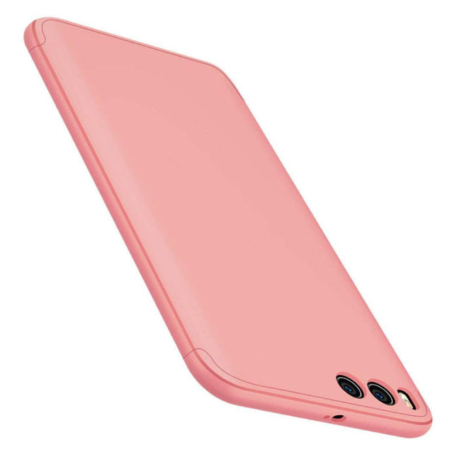 Xiaomi Redmi 5 Plus Full Cover - 360° Body Hoesje Case + Screenprotector Tempered Glass Roze