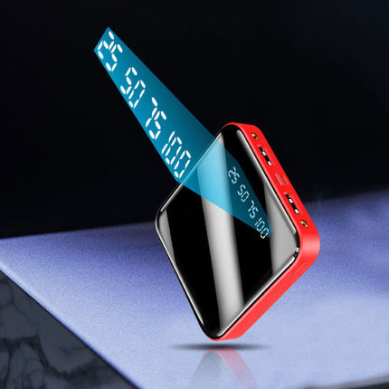 Mini Externe 20.000mAh Powerbank 2x USB LED Display Noodaccu Batterij Oplader Charger Blauw