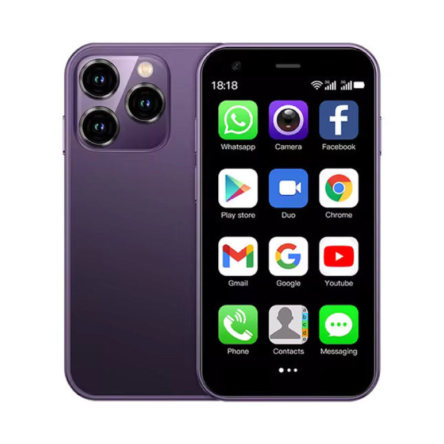 XS15 Mini Smartphone - 2 GB RAM - 16 GB Opslag - 5 MP Camera - 1000mAh Batterij - Paars