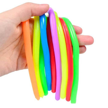 6-Pack Noodle Strings - Rekbaar Fidget Anti Stress Pop It Speelgoed Bubble Toy Siliconen Monkey Noodles Willekeurige Kleur