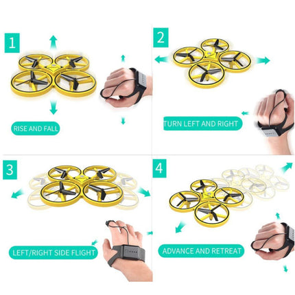 ZF04 Drone met Handbediening - Mini RC Pocket Quadcopter Speelgoed Geel