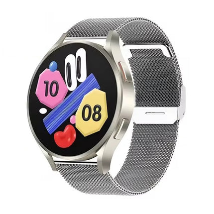 Universe Watch 6 Smartwatch - Mesh Bandje - 1,40" Display - Hartslag Zuurstof Sport Tracker Horloge - Zilver