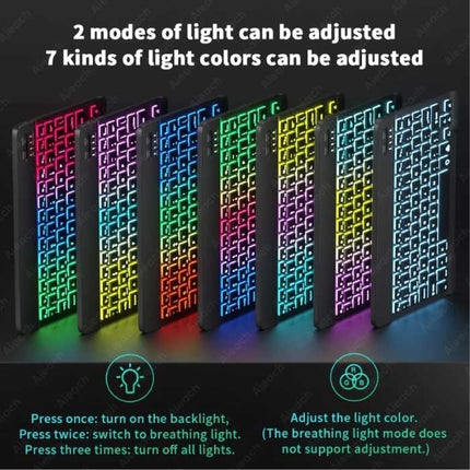 RGB Toetsenbord Hoes en Muis voor iPad 9.7" - QWERTY Multifunctionele Keyboard Bluetooth Smart Cover Case Hoesje Geel