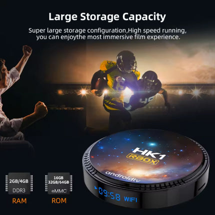 HK1 RBOX TV Box - Mediaspeler Android Kodi 4K - 2GB RAM - 16GB Opslagruimte