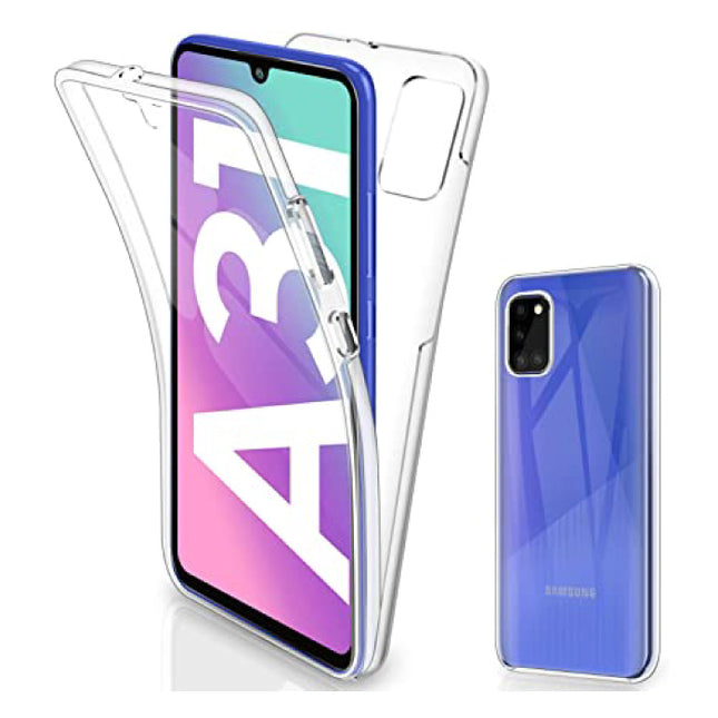 Samsung Galaxy A31 Full Body 360° Hoesje - Volledige Bescherming Transparant TPU Silicone Case + PET Screenprotector