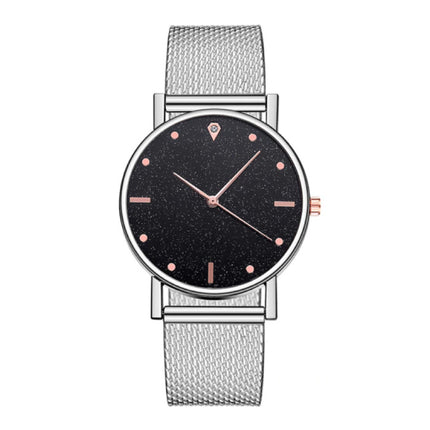 Horloge Kwarts Dames - Luxe Anoloog Uurwerk voor Vrouwen Zilver-Zwart