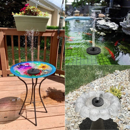 Solar Fontein op Zonne Energie - Pomp voor Vogelbad/Vijver/Tuin/Zwembad 6 Opzetstukken en Sproeicombinaties