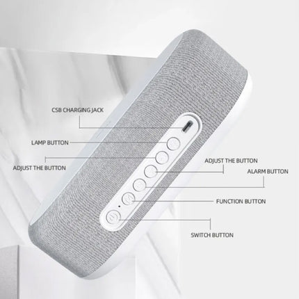 Draadloze Oplader Klok - LED Verlichting Wekker Temperatuur Draadloos Opladen Fast Charge Qi Universeel 15W - Wit