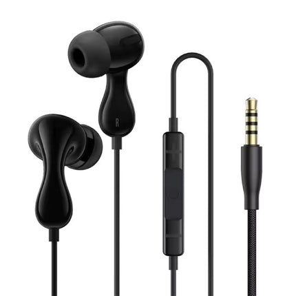 CZ20 Oordopjes met Microfoon en Controls - 3.5mm AUX Oortjes Volumebeheer Bedrade Oortelefoon - Zwart 