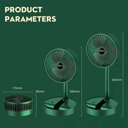 Mini Bureau Ventilator - Opvouwbaar Koelventilator Energiebesparend - Groen