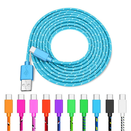 USB-C Oplaadkabel 1 Meter Gevlochten Nylon - Tangle Resistant Oplader Data Kabel Rood