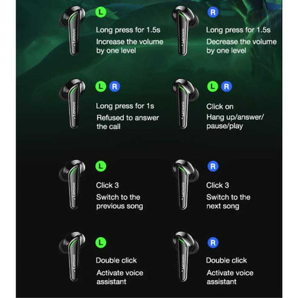 XT92 Draadloze Oortjes - Gaming Headset Touch Control Oordopjes TWS Bluetooth 5.1 Earphones Earbuds Zwart
