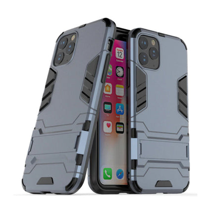 iPhone 11 Pro Max - Robotic Armor Case Cover Cas TPU Hoesje Navy + Kickstand