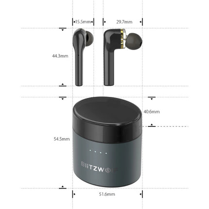 BW-FYE8 Draadloze Oordopjes - TWS Oortjes True Touch Control Oortjes Oordopjes Bluetooth 5.0 Wireless Buds Earphones Oortelefoon Zwart