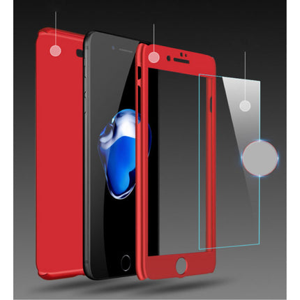 iPhone 6 Plus 360°  Full Cover - Full Body Case Hoesje + Screenprotector Rood