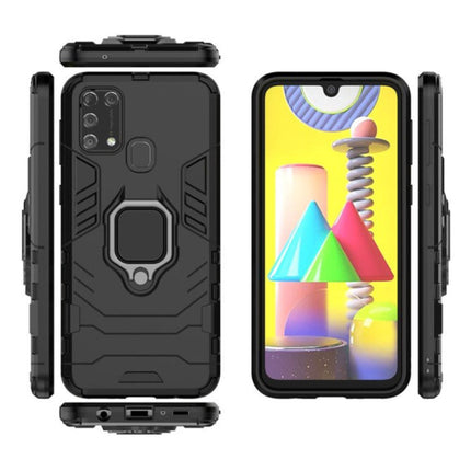 Samsung Galaxy A40s Hoesje met Kickstand en Magneet - Shockproof Cover Zwart