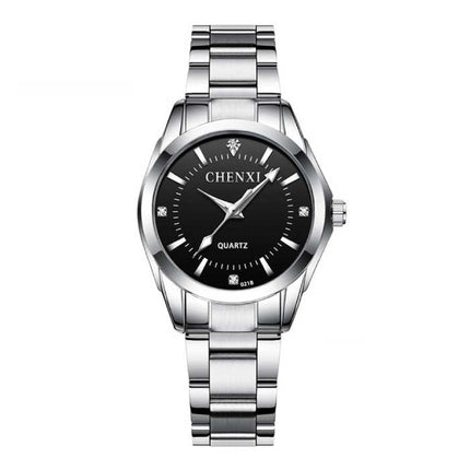 Luxe Horloge voor Dames - Waterdicht Stras Horloge Roestvrij Stalen Armband Zwart