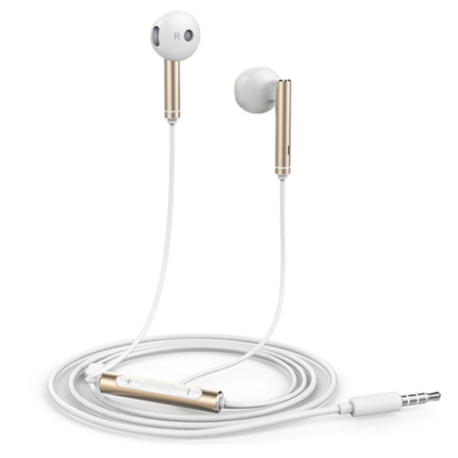 Honor AM116 Oortjes met Microfoon en Controls - 3.5mm AUX Oordopjes Wired Earphones Oortelefoon Goud