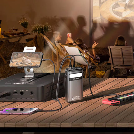 65W Powerbank - 40.000mAh - 3 Oplaadpoorten - Externe Accu Batterij Oplader - Zilver