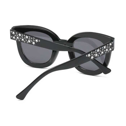 Oversized Mozaïek Zonnebril voor Dames - Retro Catwalk Bril UV400 Eyewear Champagne