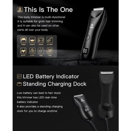 Elektrsiche Tondeuse - Scheerapparaat Schaamhaar Trimmer Draadloos Scheermachine voor Gevoelige Gebieden - Zwart