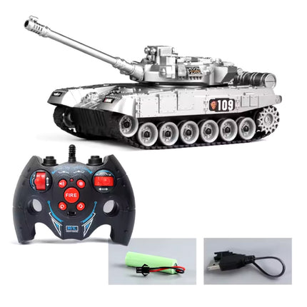 RC Militaire Tank met Afstandsbediening - M1 Leopard 2 Model - Zilver