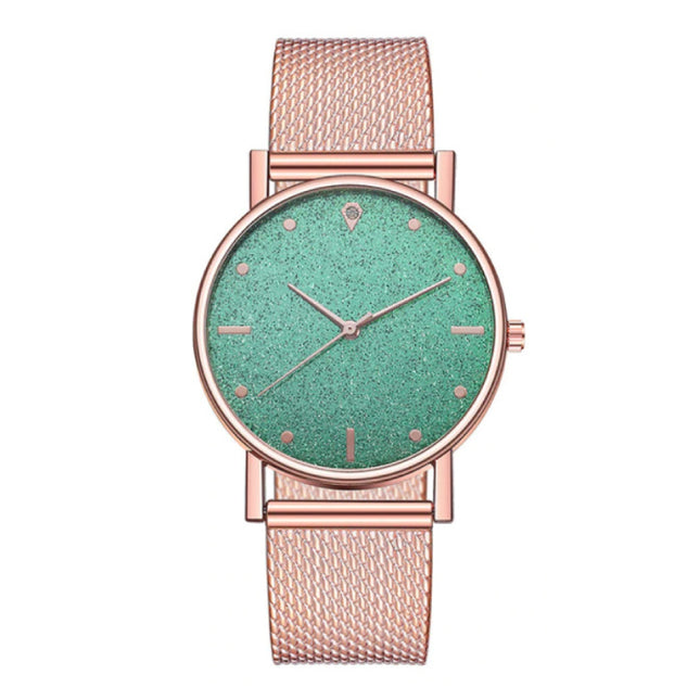 Horloge Kwarts Dames - Luxe Anoloog Uurwerk voor Vrouwen Groen