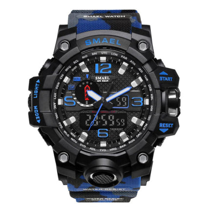  Militair Duik Horloge voor Heren - Rubber Bandje Kwarts Uurwerk Analoog Digitaal voor Mannen Blauw