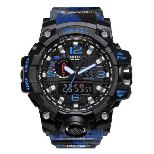  Militair Duik Horloge voor Heren - Rubber Bandje Kwarts Uurwerk Analoog Digitaal voor Mannen Blauw