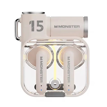XKT15 Draadloze Oortjes - Headset Oordopjes TWS Bluetooth 5.3 - Ivoor