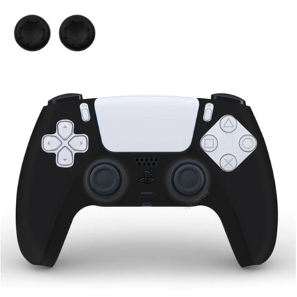 Antislip Hoes / Skin voor PlayStation 5 Controller met Joystick Caps - Rubber Grip Cover PS5 - Zwart