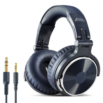 Studio Koptelefoon met 6.35mm en 3.5mm AUX Aansluiting - Headset met Microfoon DJ Headphones Blauw