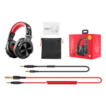 A71 Gaming Studio DJ Koptelefoon met 6.35mm en 3.5mm AUX Aansluiting - Rood 