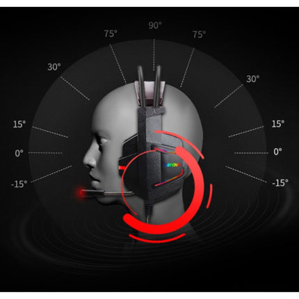 HU85 Gaming Koptelefoon met Microfoon - USB Aansluiting Headset met HiFi Geluid DJ Headphones Zwart