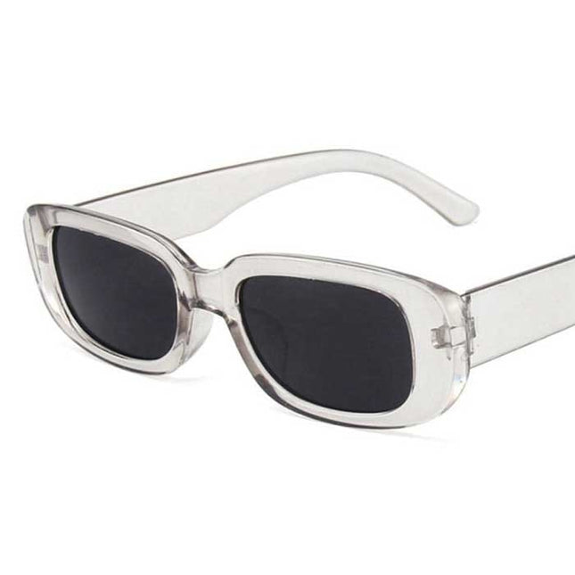 Trendy Vierkante Zonnebril voor Dames - Retro Reisbril Fashion Shades Anti-UV Bril Transparant Zwart