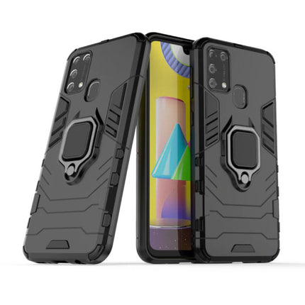 Samsung Galaxy A70 Hoesje met Kickstand en Magneet - Shockproof Cover Zwart