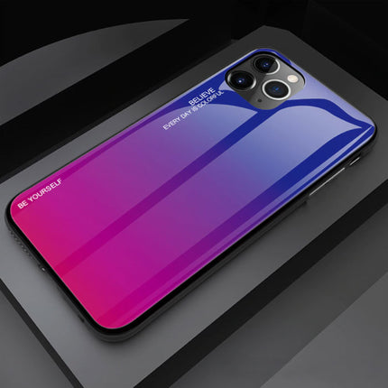 iPhone 12 Pro Hoesje Gradient - TPU en 9H Glas - Shockproof Glossy Case Cover Cas TPU Roze