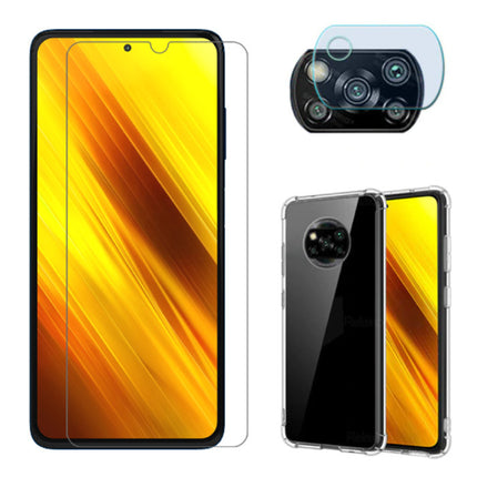 3 in 1 Bescherming voor Xiaomi Mi A3 -  Screen Protector Tempered Glass + Camera Protector + Hoesje Case Cover