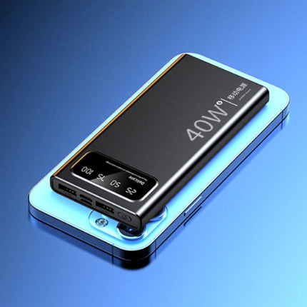 20.000mAh Mini Powerbank  met LED Display - 40W Noodaccu Batterij Oplader Zwart