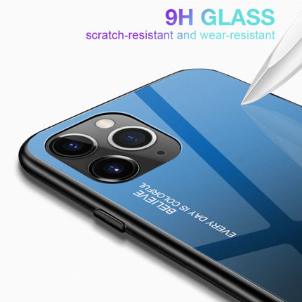 iPhone 11 Pro Max Hoesje Gradient - TPU en 9H Glas - Shockproof Glossy Case Cover Cas TPU Rood