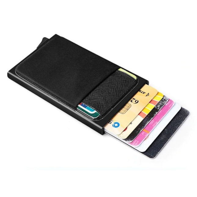 Aluminium Slim Wallet - Portemonnee Portefeuille Pasjeshouder Krediet Kaart Geld Clip - Rood