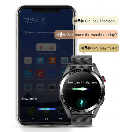 Smartwatch met Bloeddrukmeter en Zuurstofmeter - Fitness Sport Activity Tracker Horloge iOS Android - Siliconen Bandje Zwart