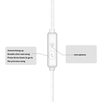 S18 Oortjes met Microfoon en One Button Control - 3.5mm AUX Oordopjes Wit