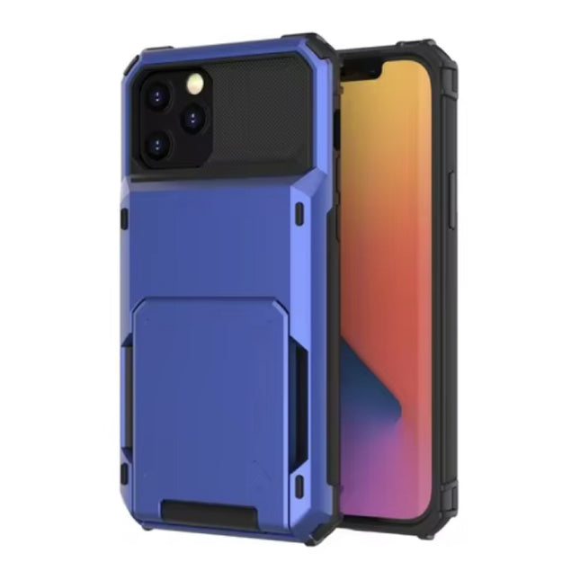 Kaarthouder Hoesje voor iPhone 15 Pro - Wallet Card Slot Portemonnee Flip Cover Case - Blauw