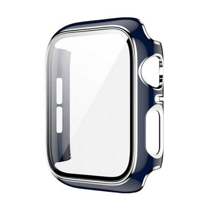 Plated Hoesje voor iWatch Series 42mm - Hard Bumper Case Cover Zilver Blauw